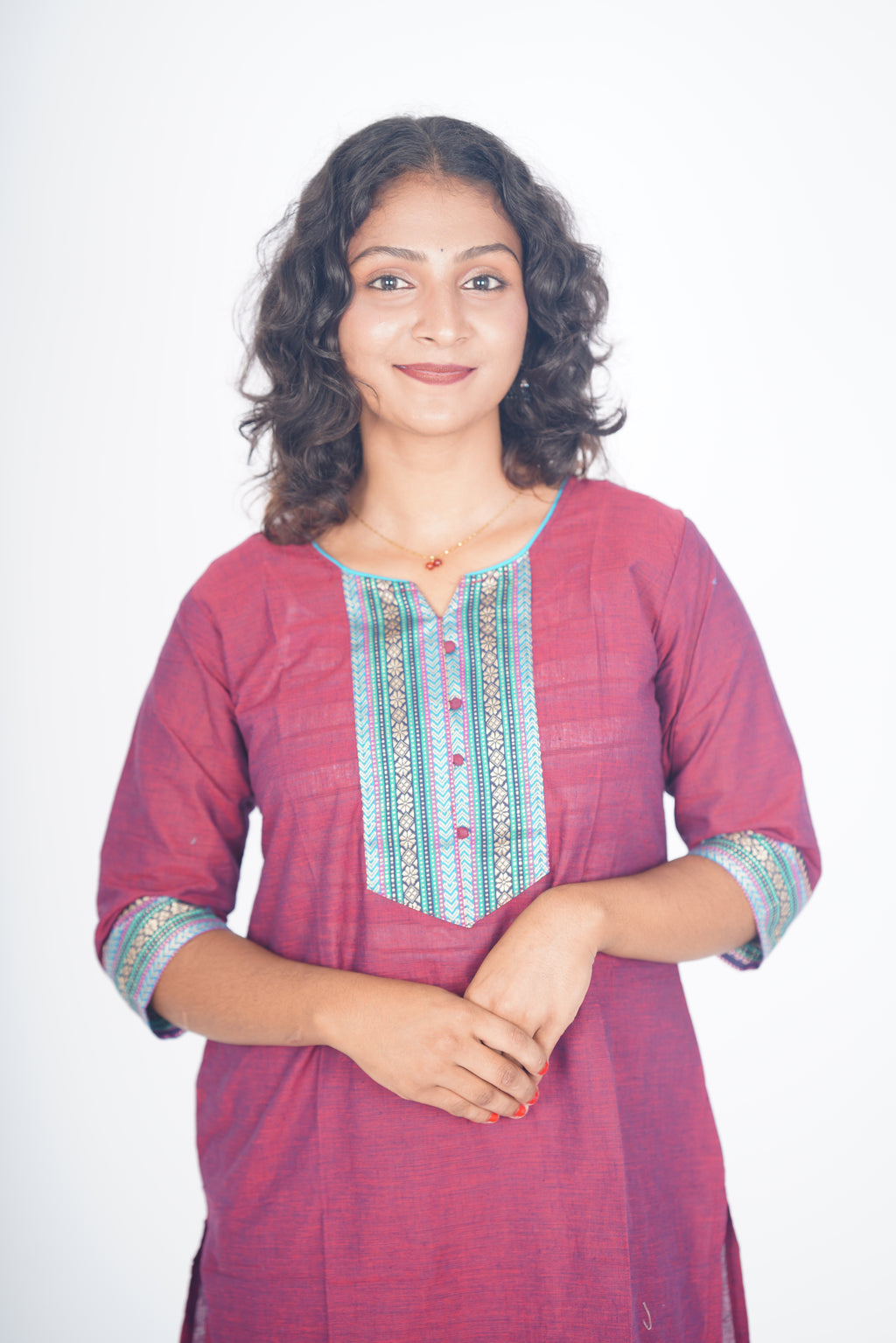 Madurai Maroon Chettinad Cotton Kurthi