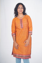 Burned Orange Chettinad Cotton Kurti