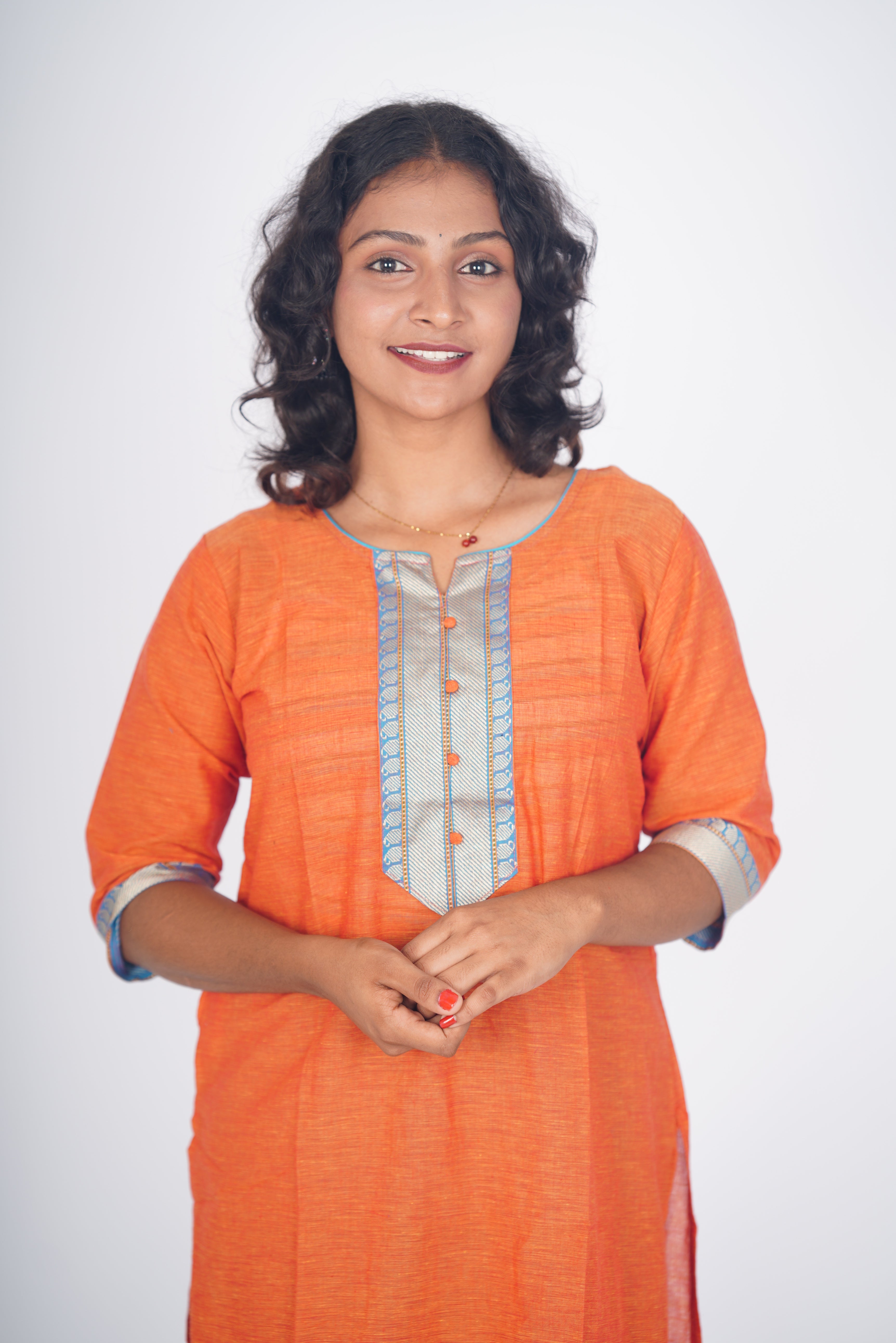 The Saffron Blaze Chettinad Cotton Kurti