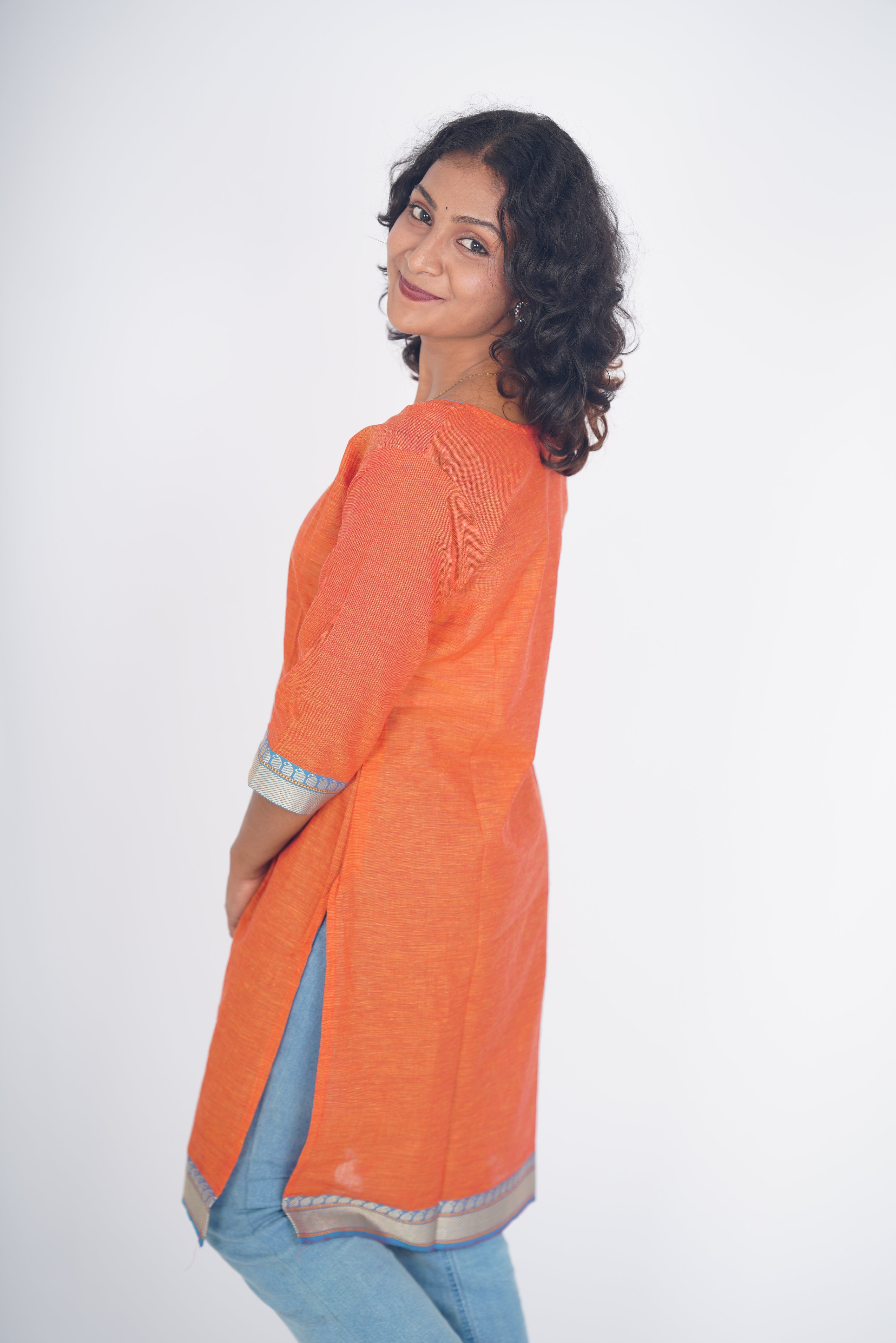 The Saffron Blaze Chettinad Cotton Kurti
