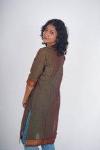 Rustic Emerald Chettinad Cotton Kurthi