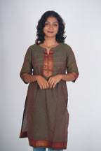 Rustic Emerald Chettinad Cotton Kurthi