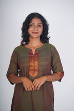 Rustic Emerald Chettinad Cotton Kurthi