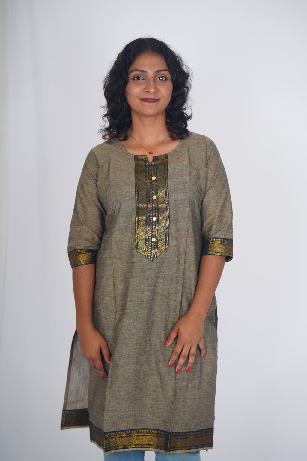Olive Slate Handloom Cotton