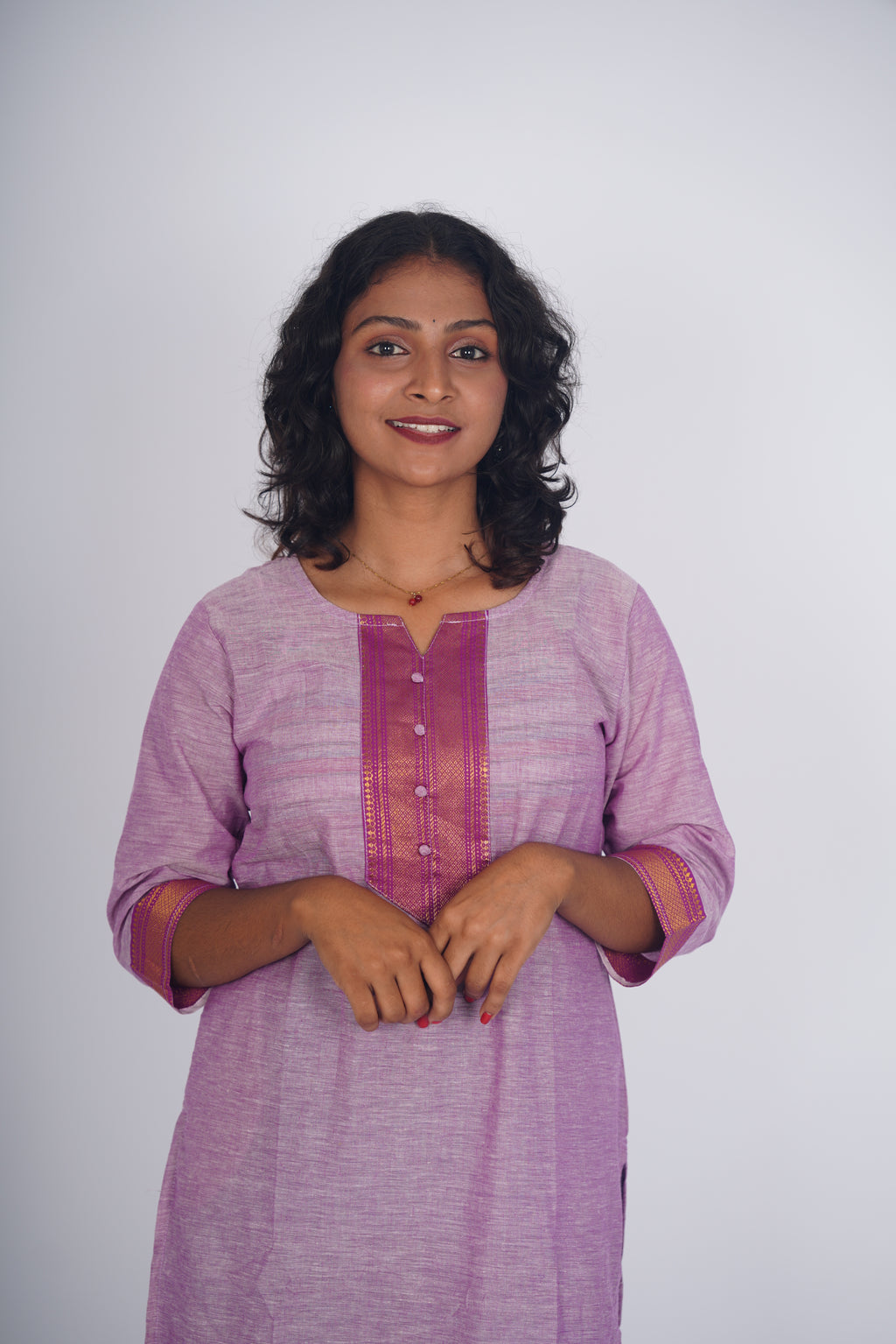 Orchid Zari Chettinad Kurthi