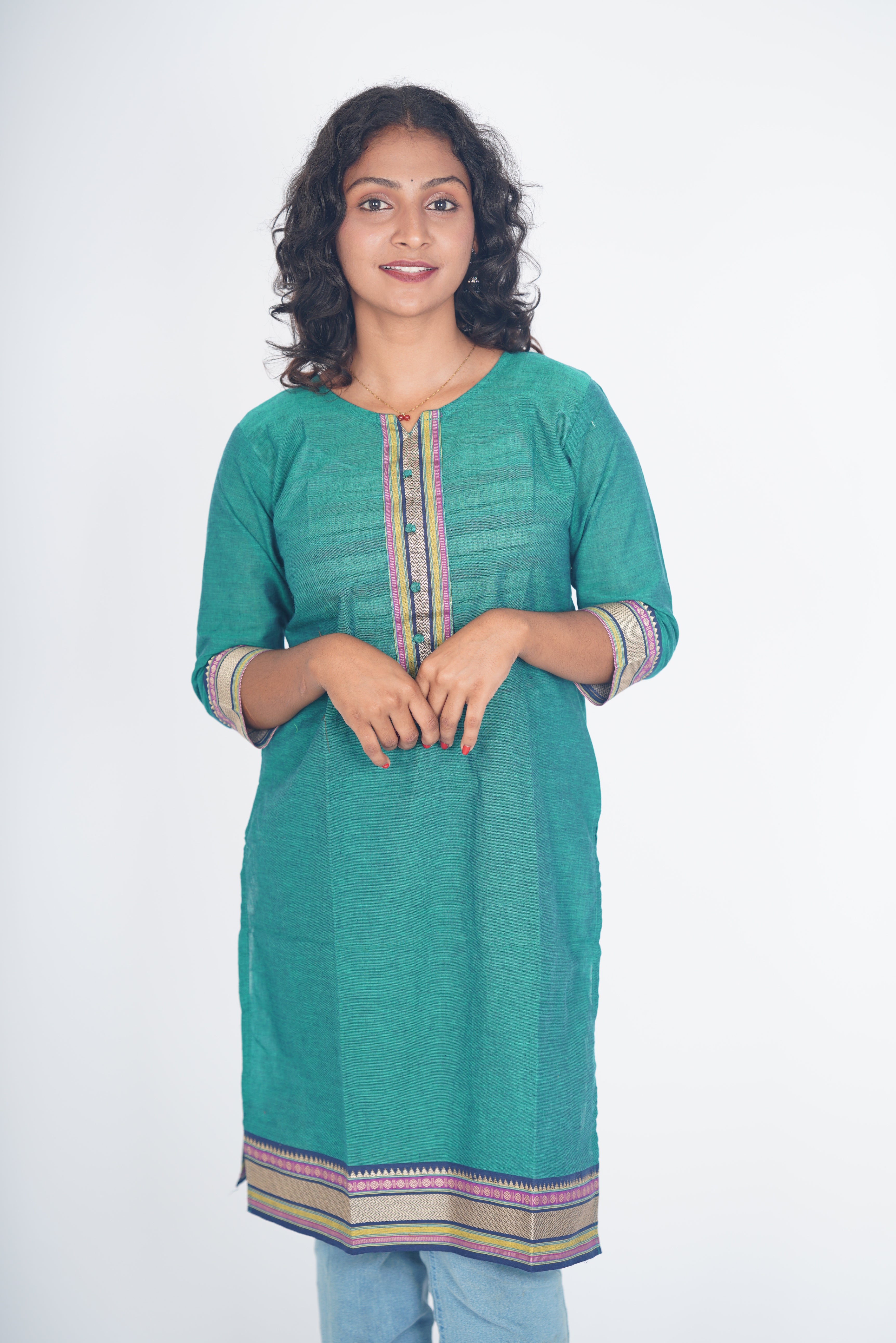 Kaveri Teal Chettinad Cotton