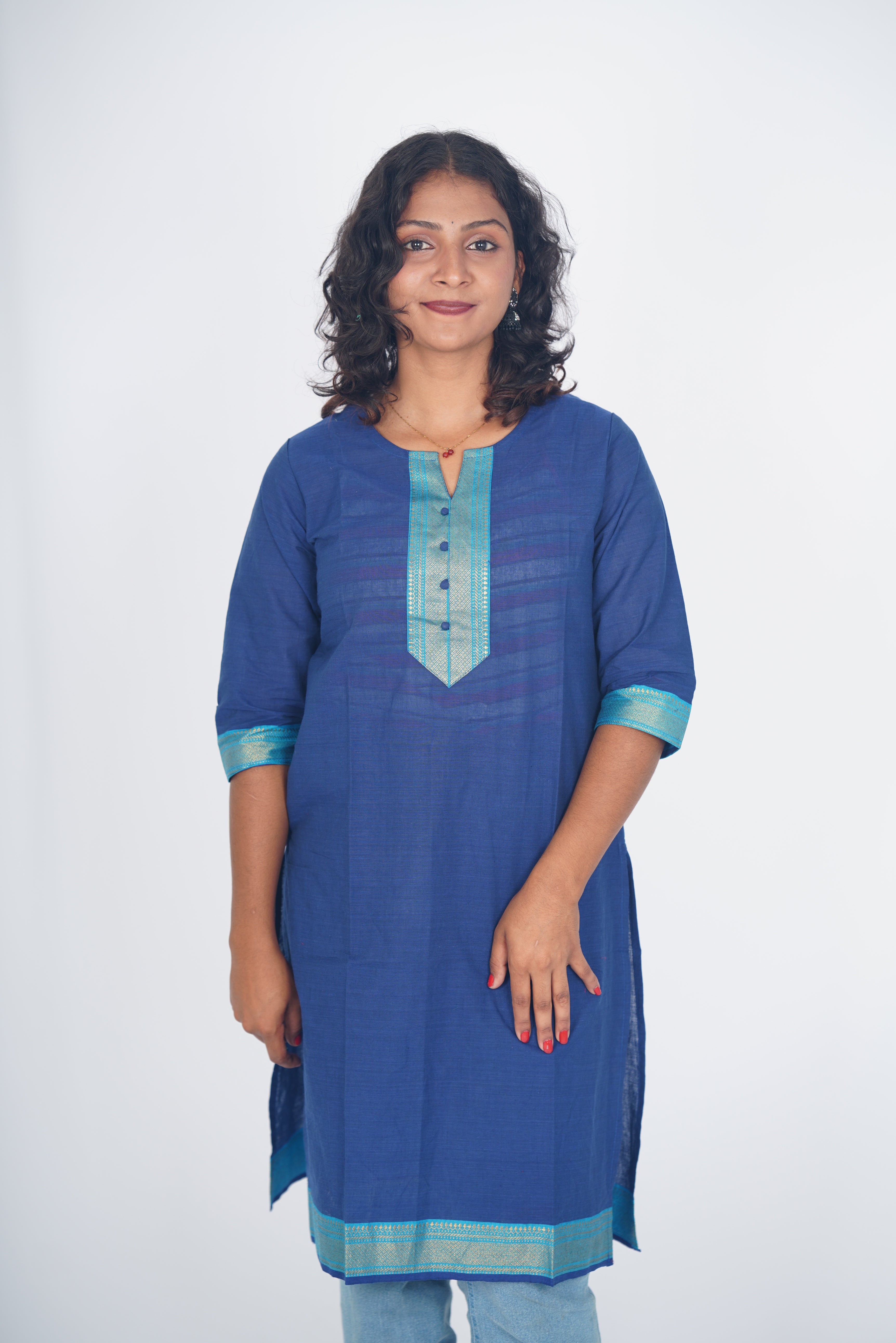 Midnight Monsoon Cettinad Cotton Kurti