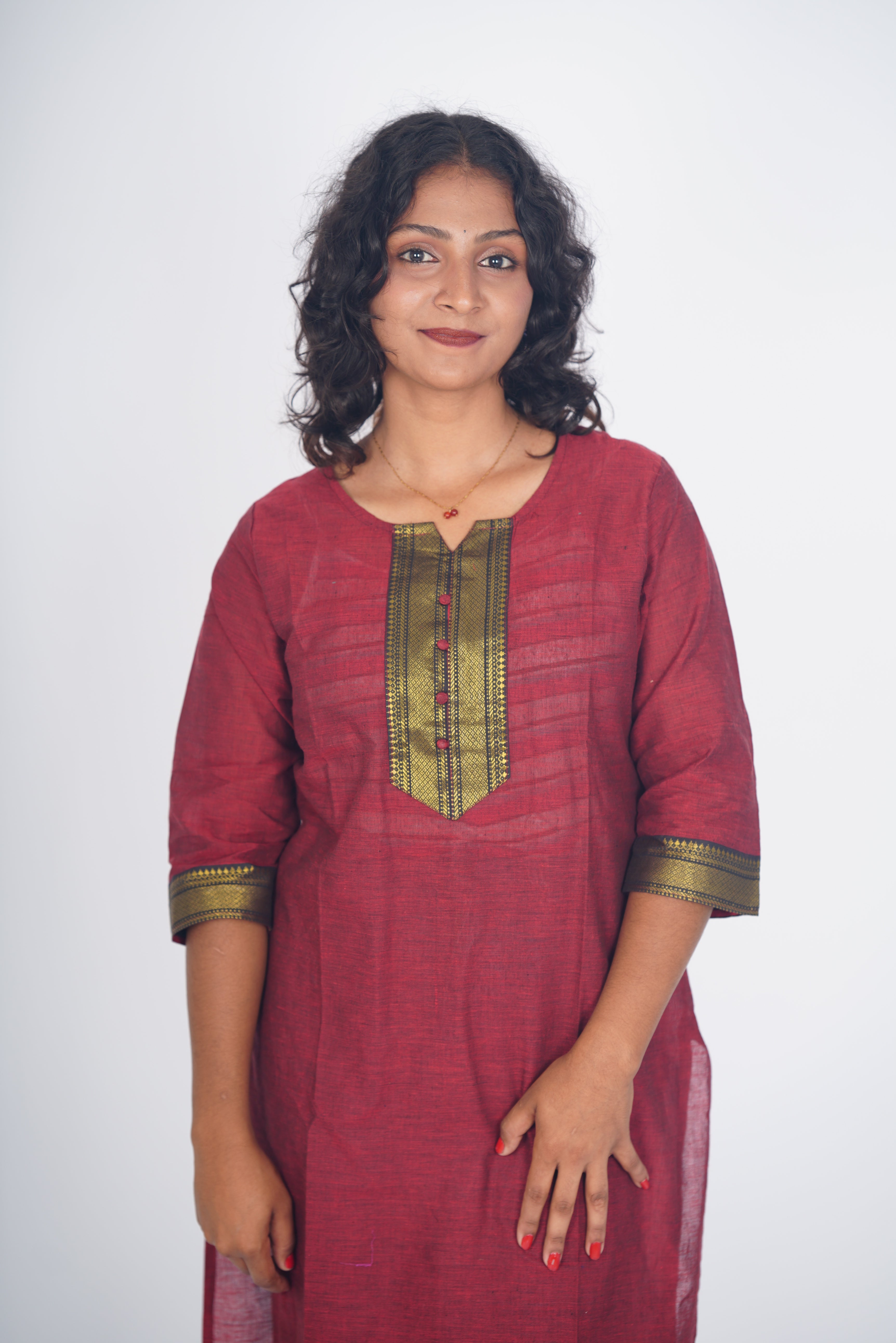 The Tuscan Maroon Chettinad Kurthi