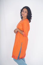 Sindhoor Orange Cotton Kurti