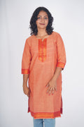 Kanakambaram Orange Heritage Kurti