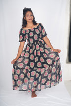 Midnight Rose-Sun Smocked Maxi