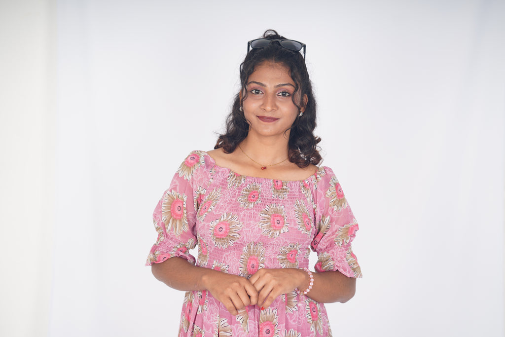 Blush Sun-Dazed Smocked Maxi