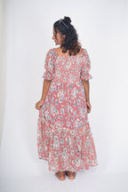 Vintage Dusty Rose Floral Maxi