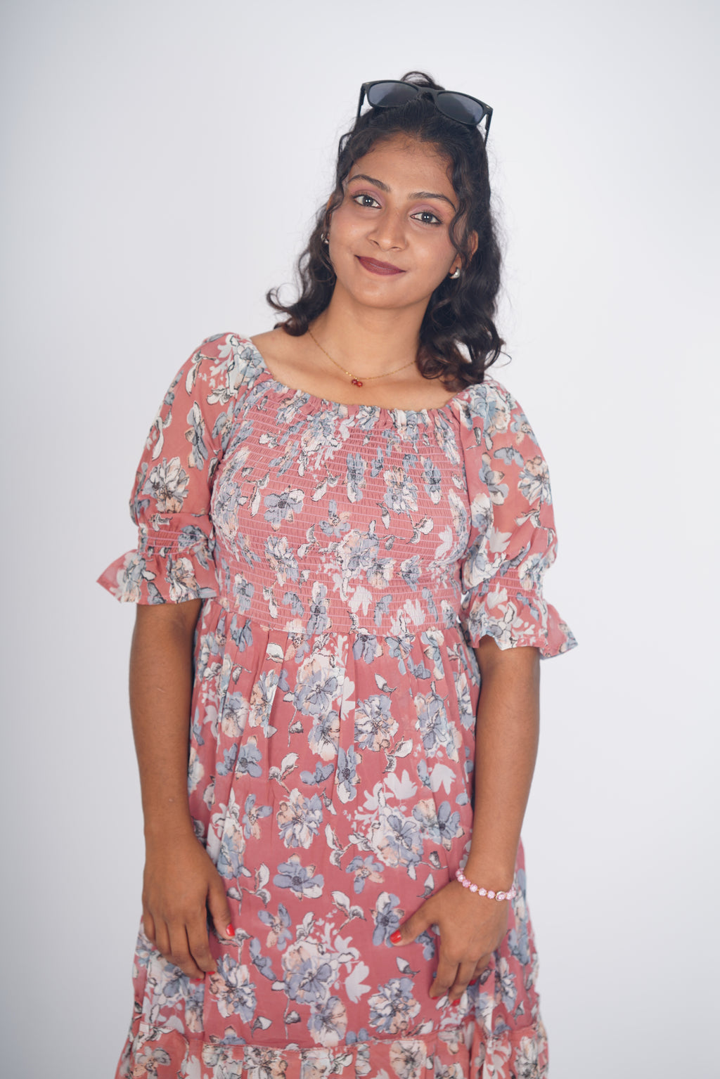 Vintage Dusty Rose Floral Maxi