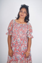 Vintage Dusty Rose Floral Maxi