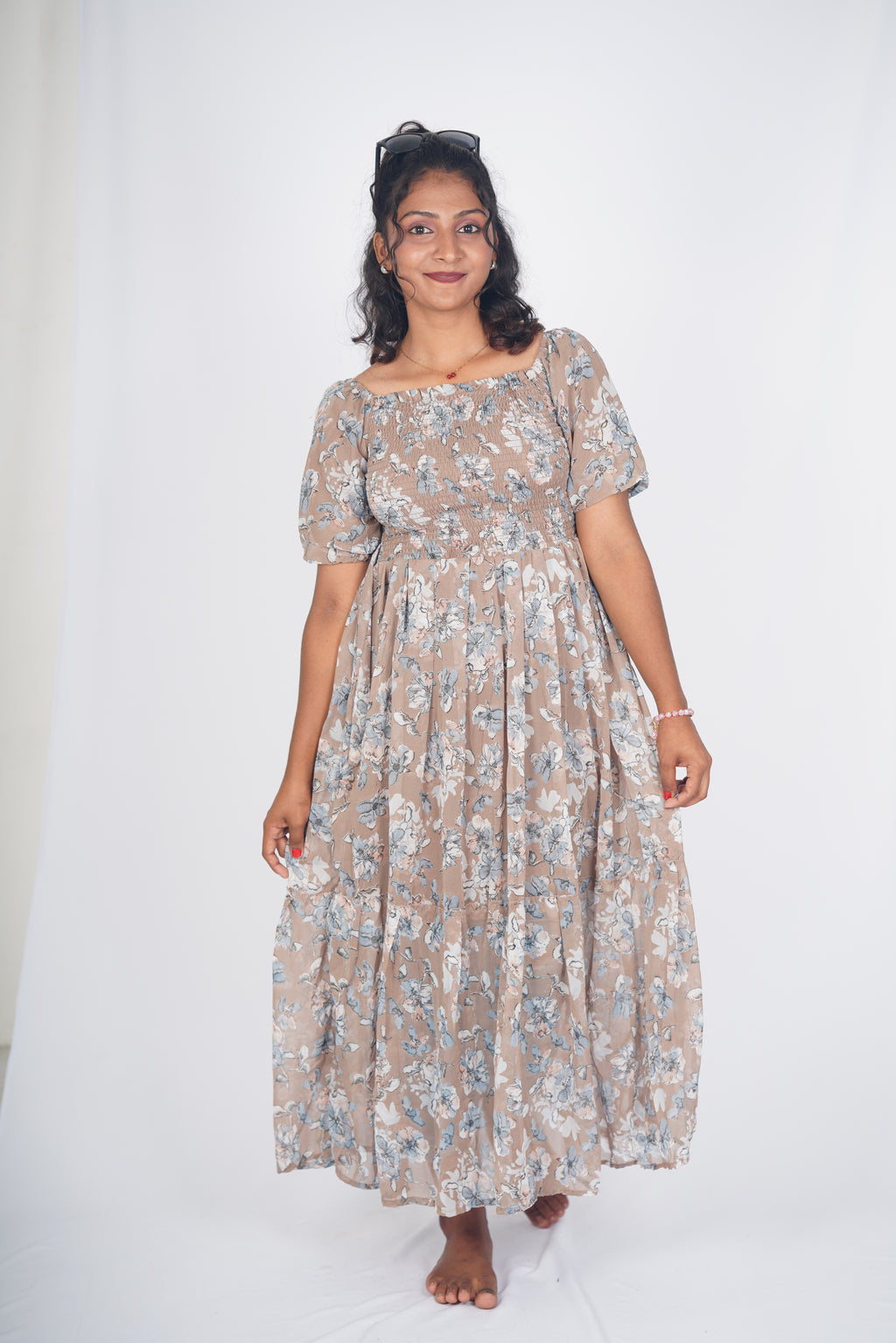 Vintage Mocha Bloom Maxi