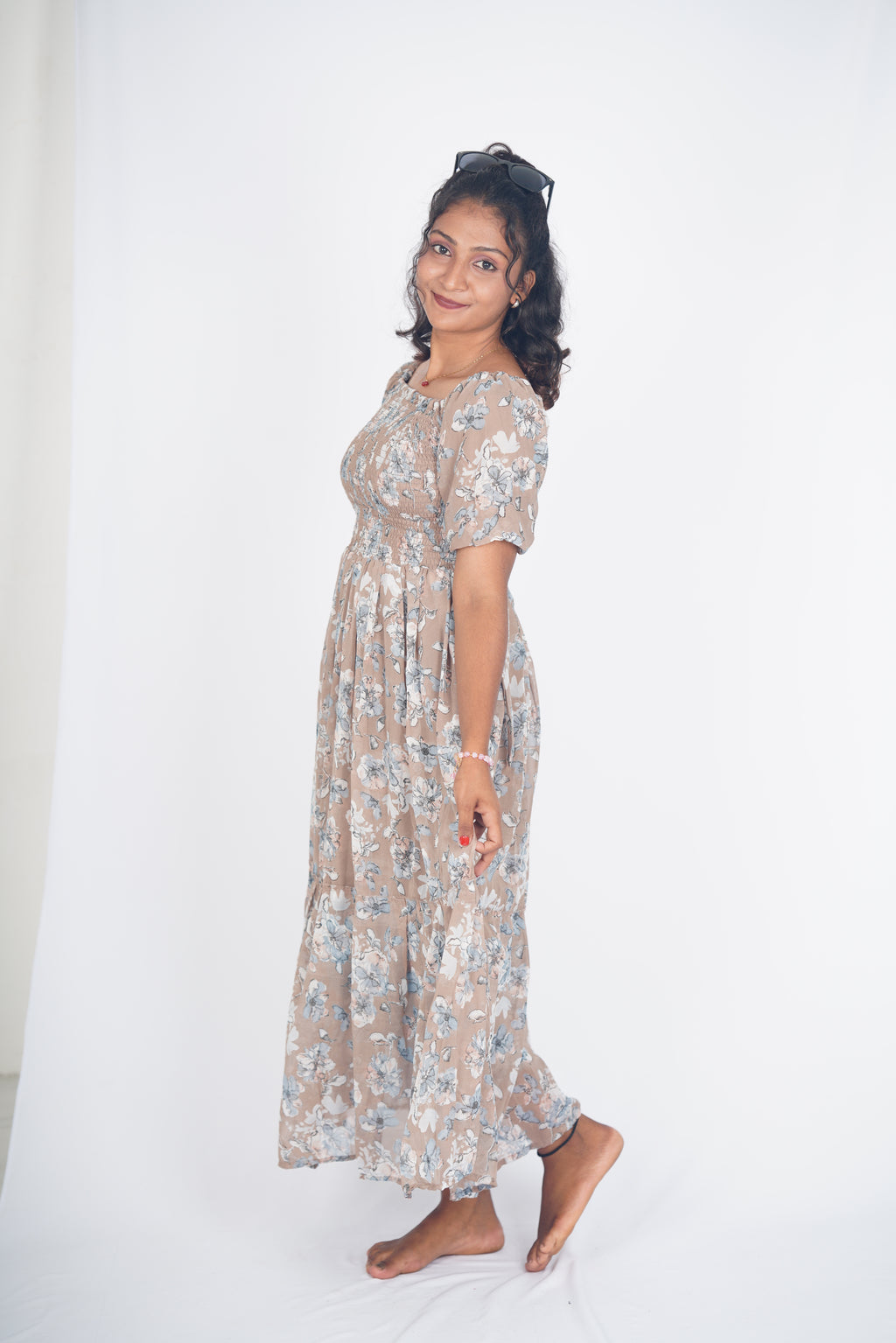 Vintage Mocha Bloom Maxi