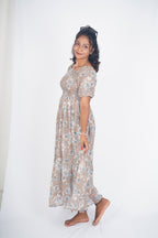 Vintage Mocha Bloom Maxi