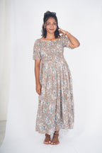 Vintage Mocha Bloom Maxi