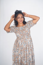 Vintage Mocha Bloom Maxi