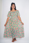 Sage Wildflower Smocked Maxi