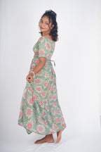 Sage Wildflower Smocked Maxi