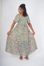 Sage Wildflower Smocked Maxi