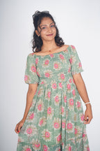 Sage Wildflower Smocked Maxi