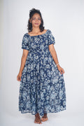 Midnight Botanical Smocked Maxi