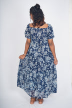 Midnight Botanical Smocked Maxi