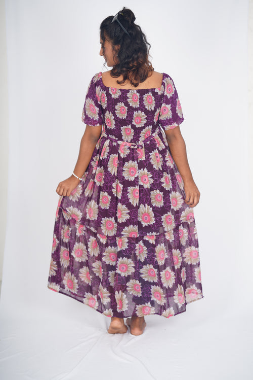 Deep Plum Sunburst Maxi