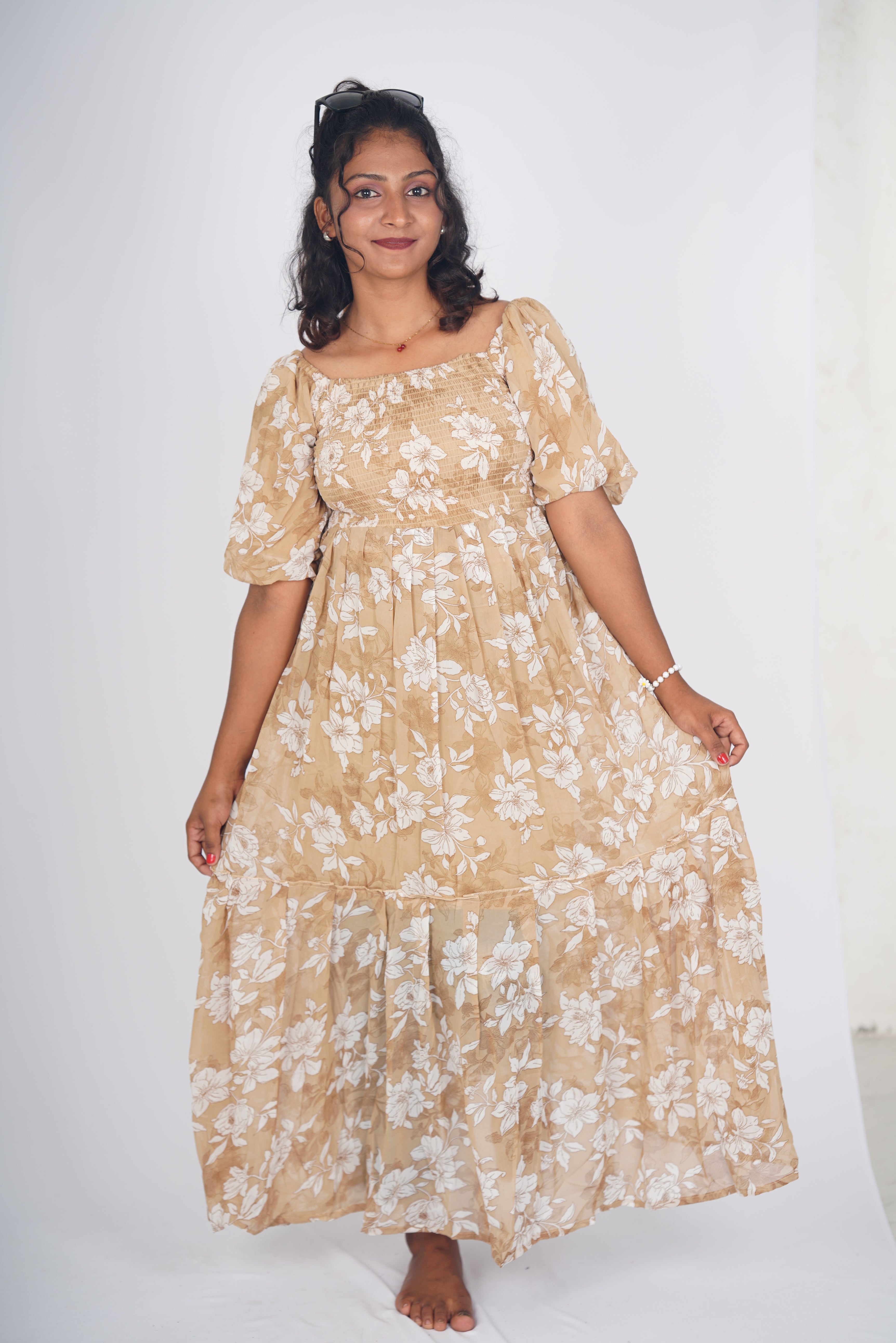 Toasted Honey Floral Maxi