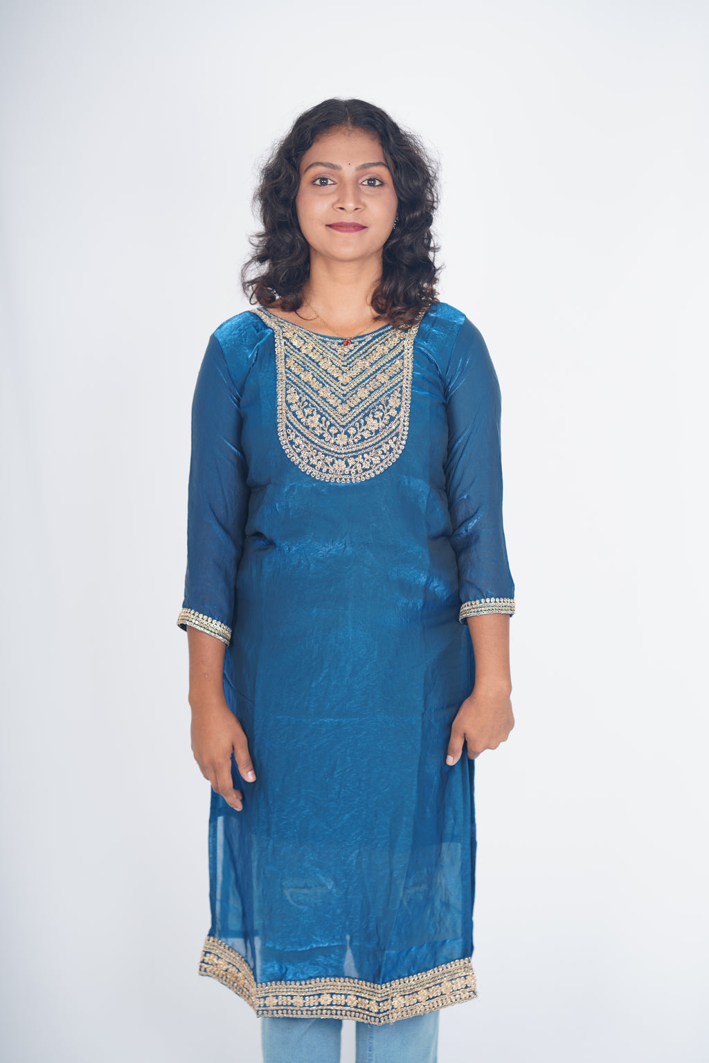 Nebula Navy Space Silk Kurthi