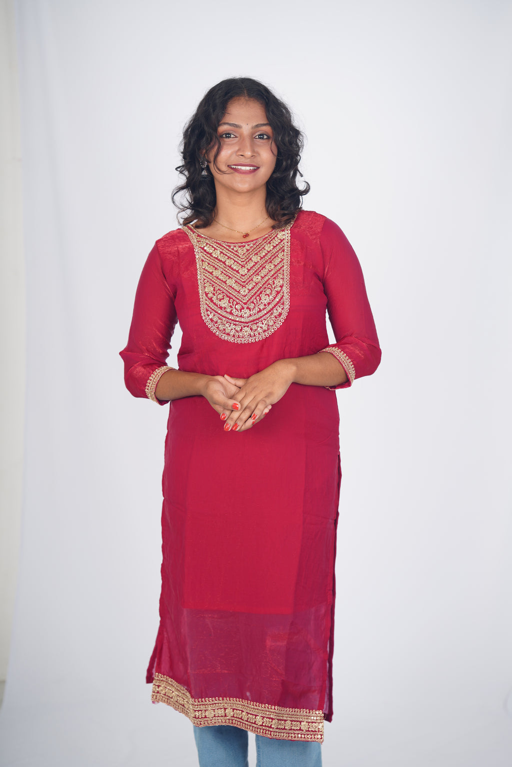 Royal Garnet Space Silk Kurthi