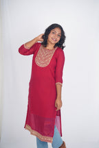Royal Garnet Space Silk Kurthi