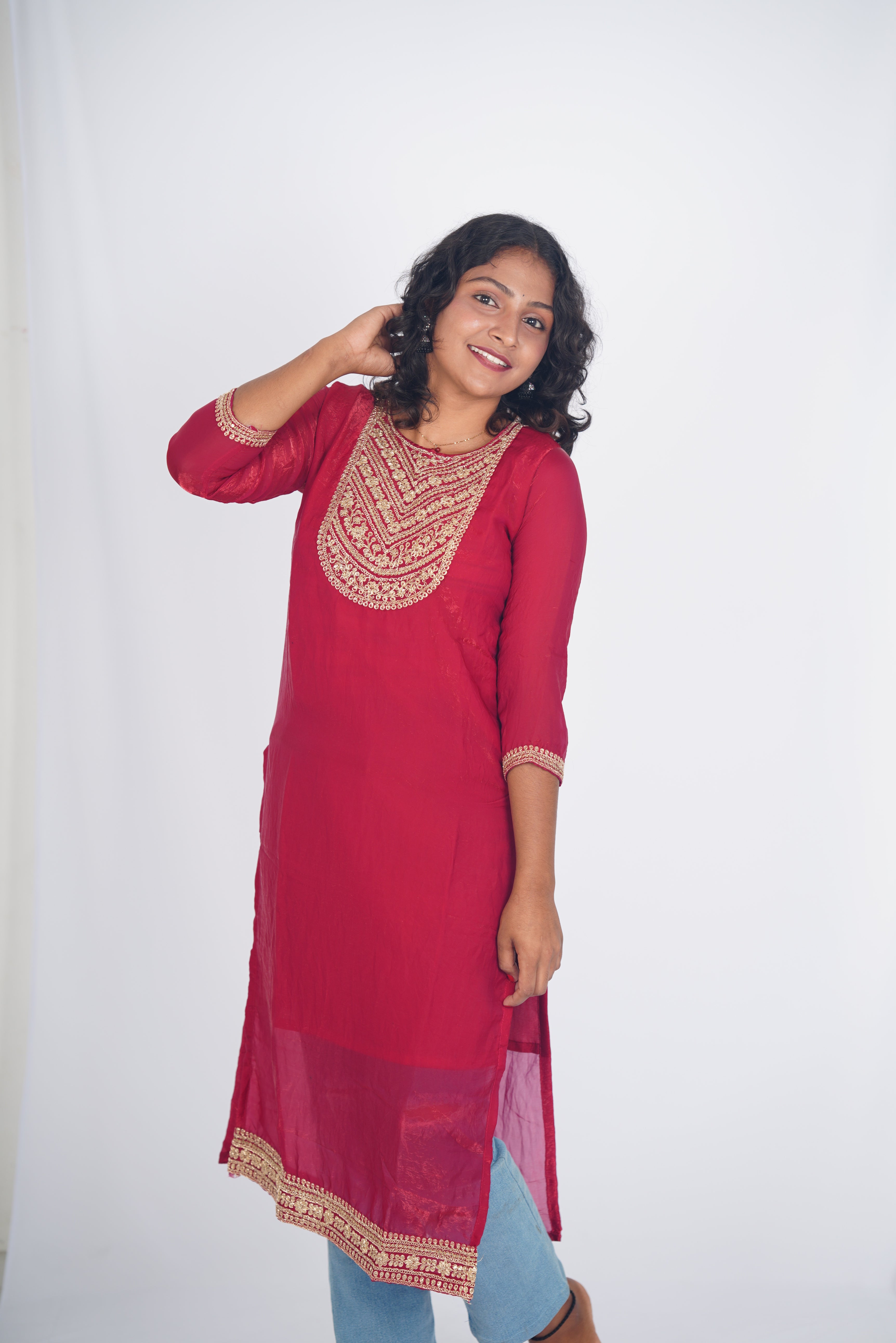 Royal Garnet Space Silk Kurthi