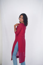 Royal Garnet Space Silk Kurthi